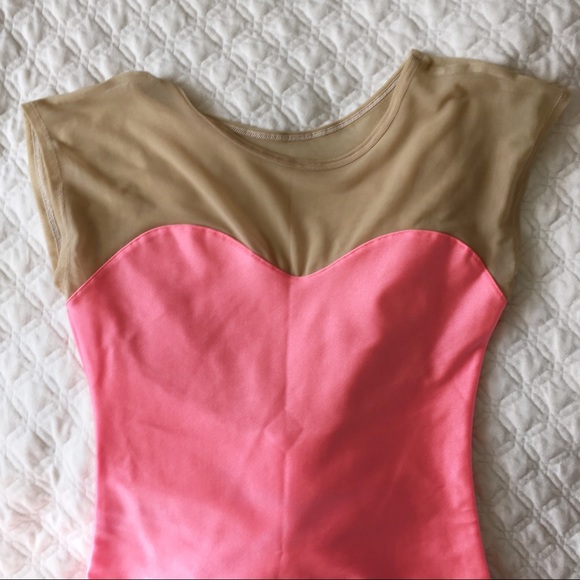 American Apparel Sweetheart Two Tone Pink Dress - Picture 3 of 5